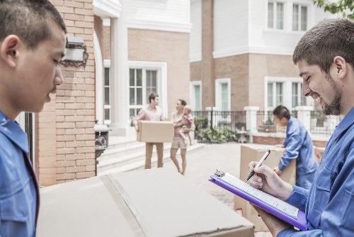 Careful loading of household items for a local flat relocation