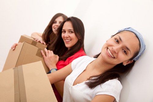 Professional man and van helping with home relocation
