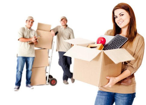 Moving team preparing equipment for Queenspark business relocation