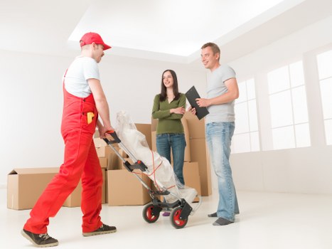 Inclusive Queenspark moving service webpage on a mobile device