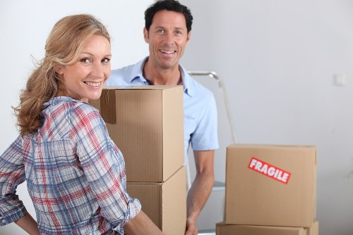 Mover handling furniture carefully during transit
